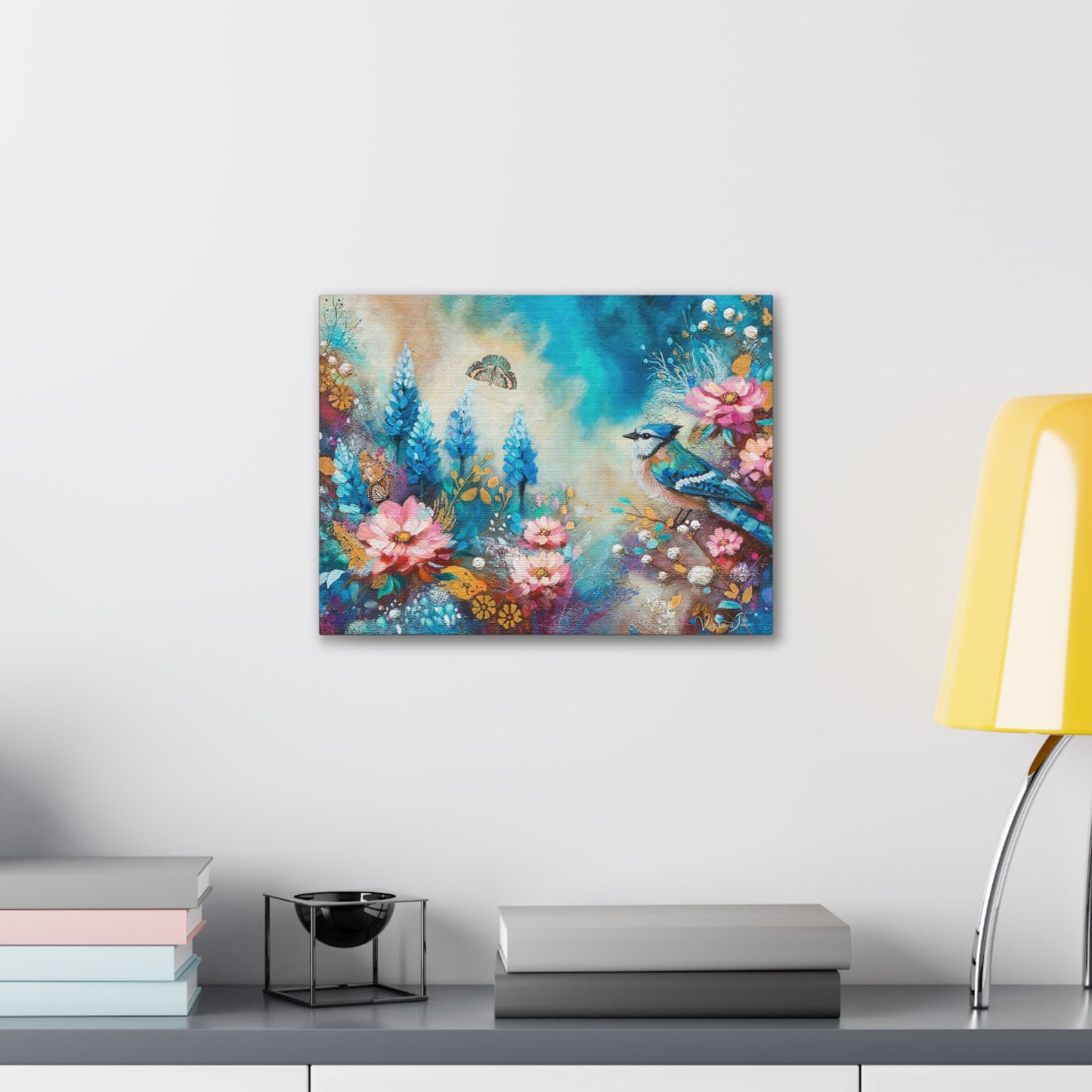 Blue Jay Bonnets Canvas Print