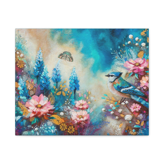 Blue Jay Bonnets Canvas Print
