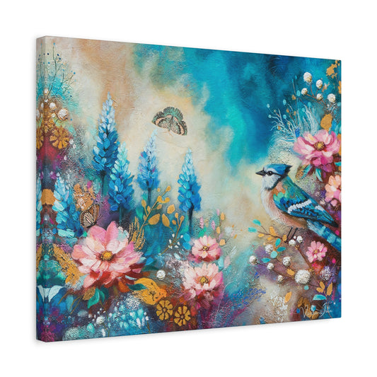 Blue Jay Bonnets Canvas Print