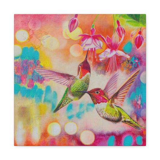 Colorful Hummingbird Canvas Gallery Wraps - Vibrant Wall Art for Home Decor