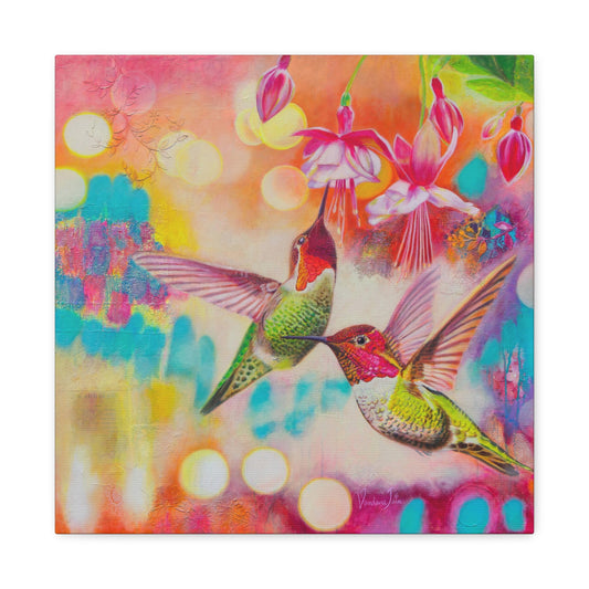 Colorful Hummingbird Canvas Gallery Wraps - Vibrant Wall Art for Home Decor