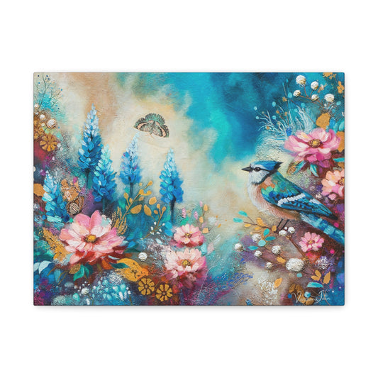 Blue Jay Bonnets Canvas Print