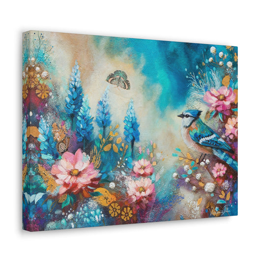 Blue Jay Bonnets Canvas Print