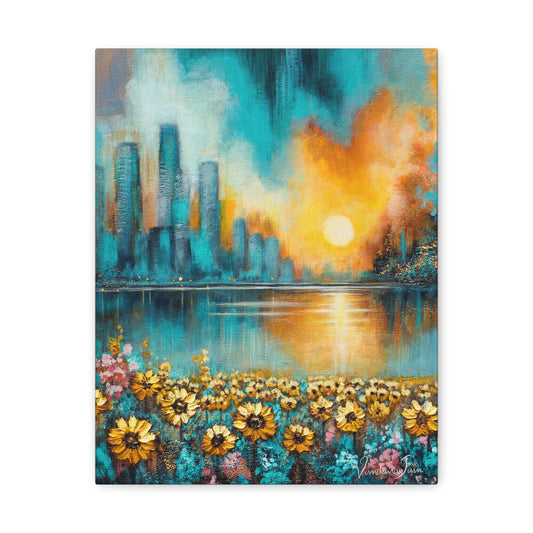 Sunlit Skyline Canvas Print