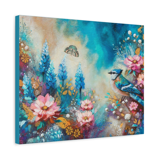 Blue Jay Bonnets Canvas Print