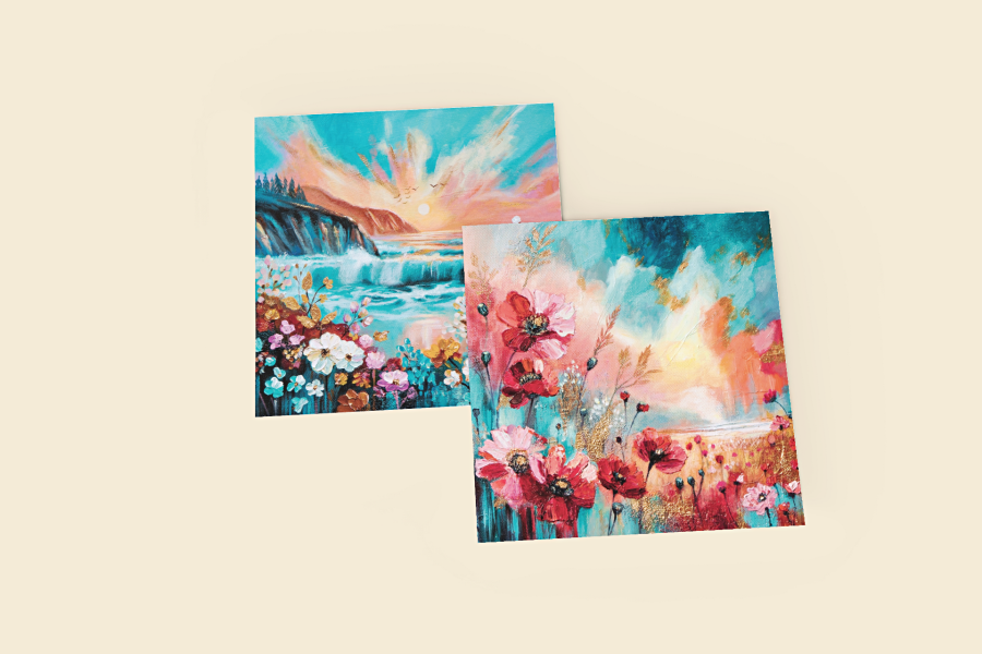 Square Greeting/Note Cards Pack 2 (Set of 4)