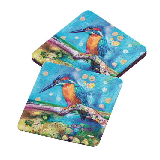 Coasters - Peaceful Blue Monarch (Set of 4)